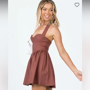 NWT princess Polly LYLE MINI DRESS BROWN